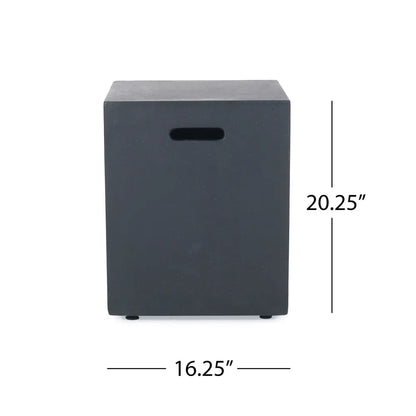 M138 Round Outdoor Concrete Propane Fire Pit-Modern Light Grey for Patio- Garden and Backyard. No Assembly Needed for Camping
