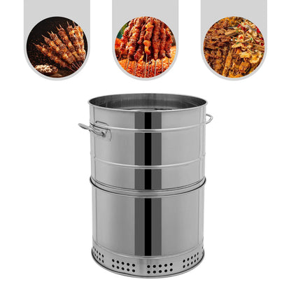 Stainless Steel Charcoal Barbecue Grill with 50 Skewers – Outdoor Camping & BBQ Grill