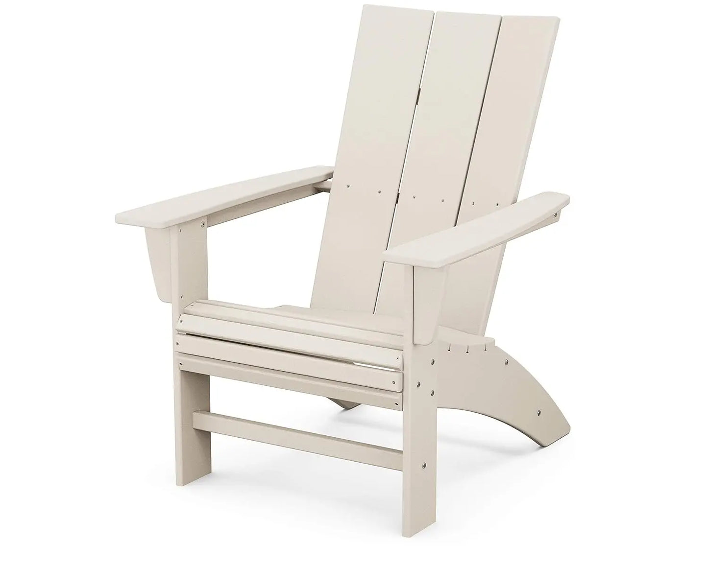 Modern Curveback Adirondack Chair, HDPE Outdoor Patio Furniture, All-Weather Fade-Resistant Deck, Garden & Fire Pit Chair