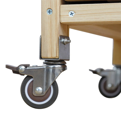 Portable Bar Tables- Outdoor Grill Prep Table with Storage- Tabletop Spice Rack- Internal Storage Racks- 4 Locking Mobile Wheels