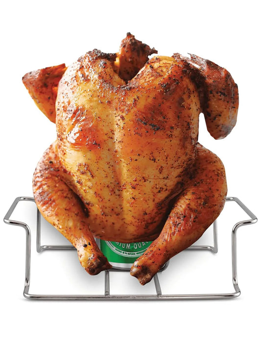 Beer Can Chicken Holder – Stainless Steel Chicken Roaster Stand with Handle for Grill & Smoker