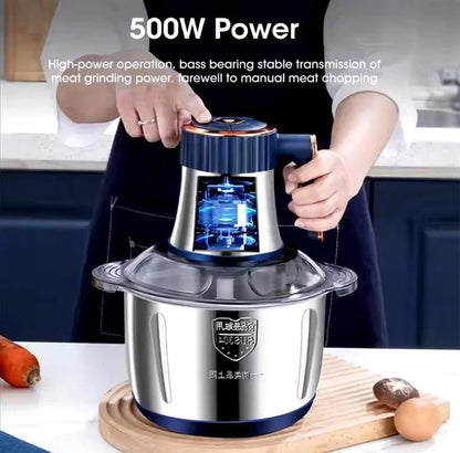 5L Electric Meat Grinder & Food Processor – 304 Stainless Steel Chopper, Vegetable Slicer & Mixer