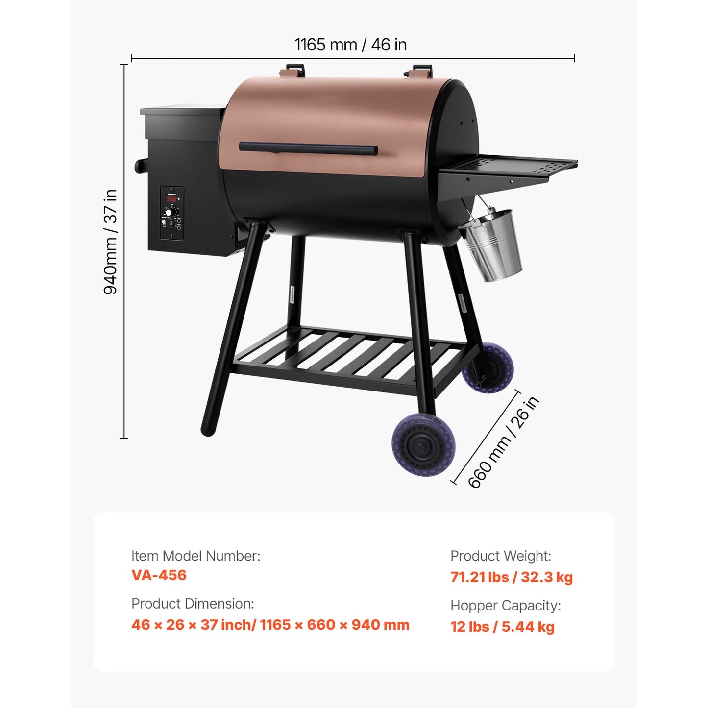 SucceBuy Wood Pellet Grill Smoker with Wi-Fi App Control, LCD Screen Controller & Outdoor BBQ Cooking