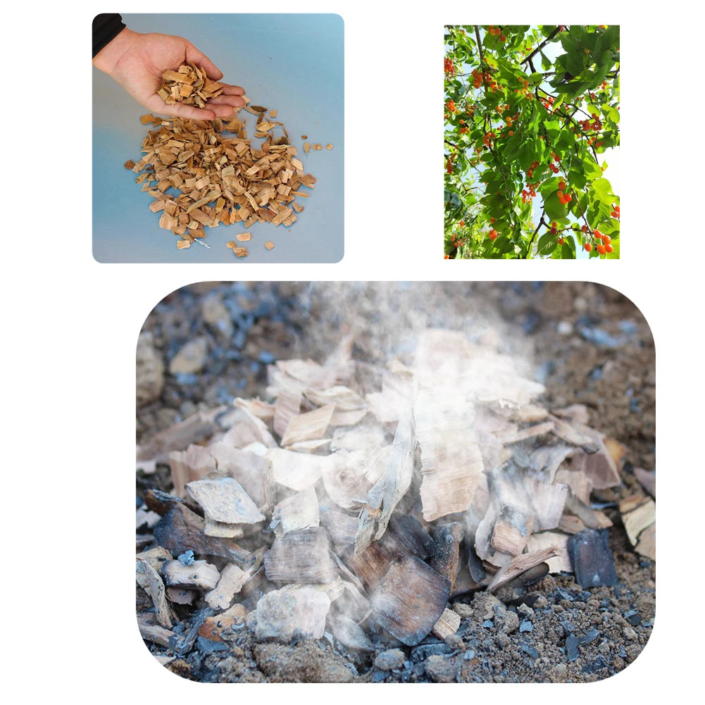 500g BBQ Smoking Wood Chips Food Smoker, Smoked Cocktails Barbecue Fruit Tree Sawdust Smoked Wood Block 0.5-3cm