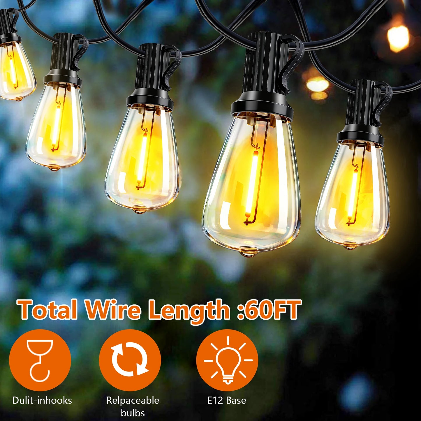 100 ft Solar Outdoor String Lights – IP65 Waterproof with Shatterproof E12 Bulbs, Remote & Timer