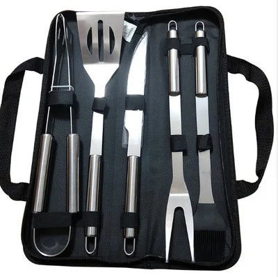 Stainless Steel BBQ Tool Set – Outdoor Grill Accessories Kit with Portable Storage Bag