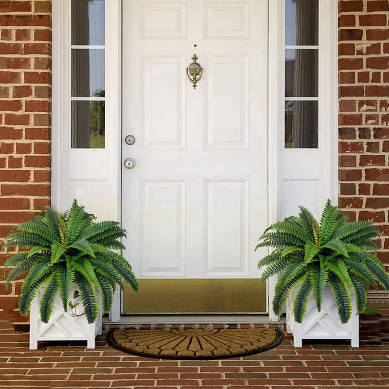 2PCS Outdoor Artificial Topiary Ball Trees UV Resistant Faux Bushes Potted Plants Door Porch Decoration Artificial Ball Trees