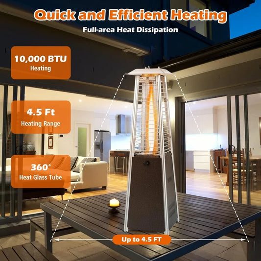 Portable Outdoor Tabletop Heater, 10,000 BTU with Tip-Over Protection for Patio Deck Porch