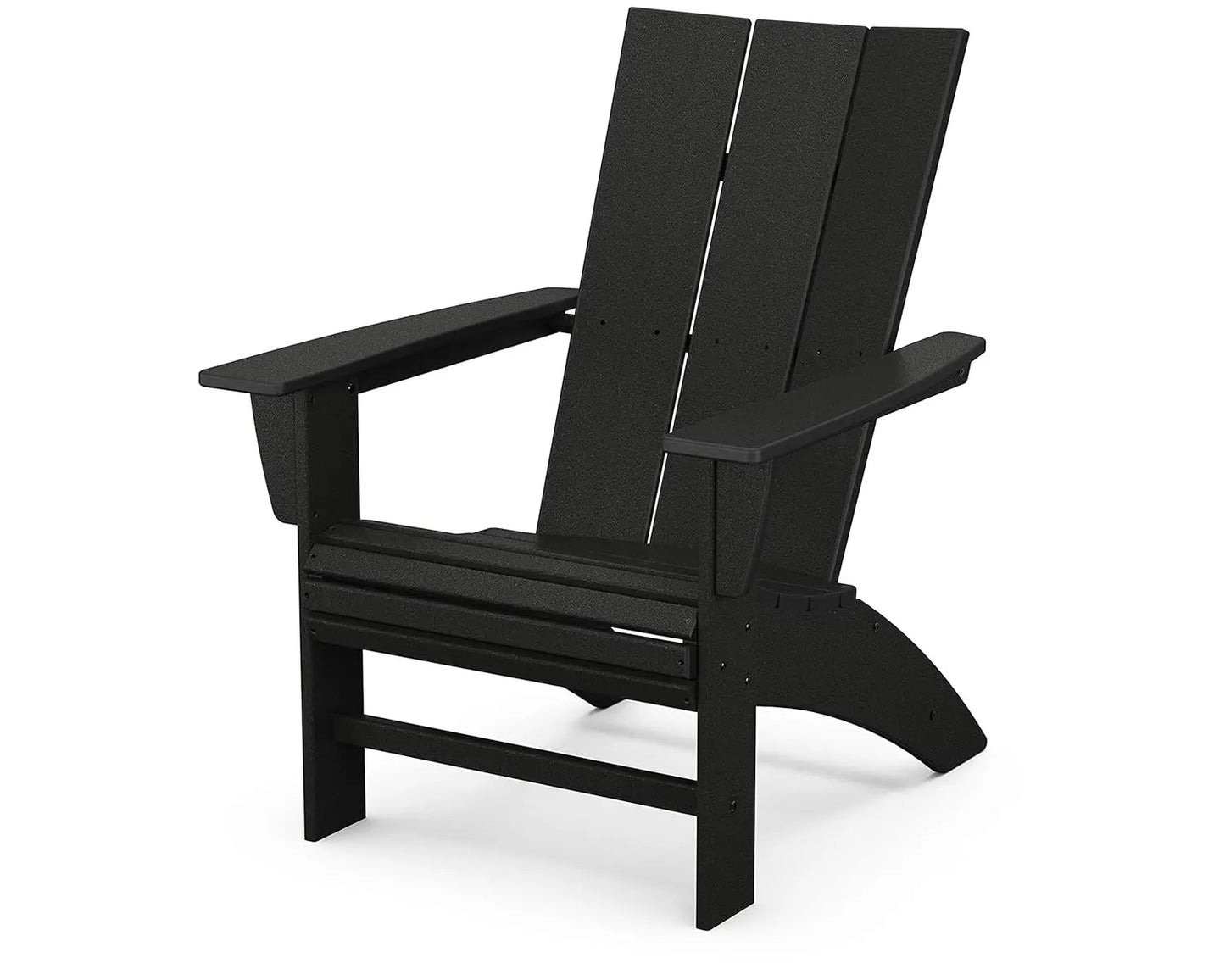 Modern Curveback Adirondack Chair, HDPE Outdoor Patio Furniture, All-Weather Fade-Resistant Deck, Garden & Fire Pit Chair