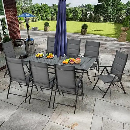 All-Weather Rattan Patio Dining Set with 60" Wood Tabletop, Cushions & Umbrella Hole (5/7/9-Piece)