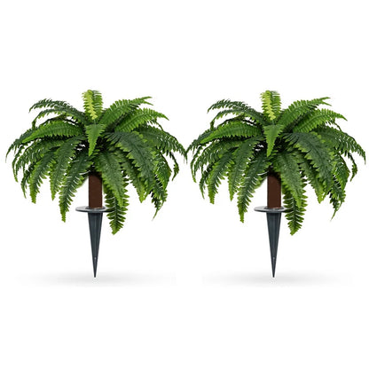 2PCS Outdoor Artificial Topiary Ball Trees UV Resistant Faux Bushes Potted Plants Door Porch Decoration Artificial Ball Trees
