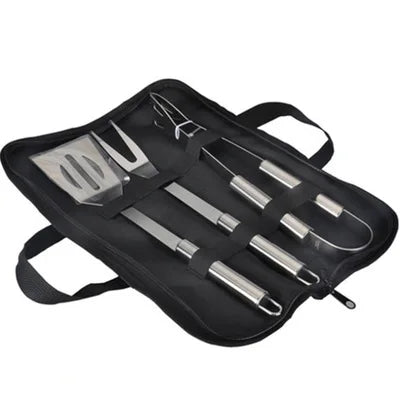 Stainless Steel BBQ Tool Set – Outdoor Grill Accessories Kit with Portable Storage Bag