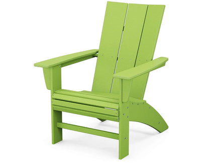 Modern Curveback Adirondack Chair, HDPE Outdoor Patio Furniture, All-Weather Fade-Resistant Deck, Garden & Fire Pit Chair
