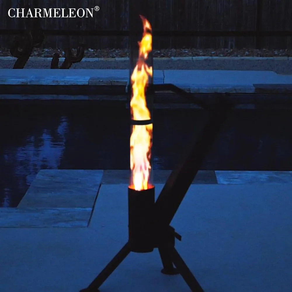 CHARMELEON - Portable Wood Pellet Fire Pit – Painted Stainless Steel Outdoor Heater for Patio & Backyard