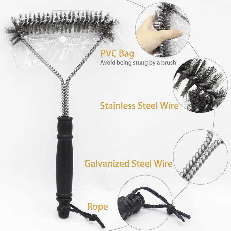 BBQ Grill Brush – Stainless Steel Bristle Cleaner for Non-Stick Grills & Accessories