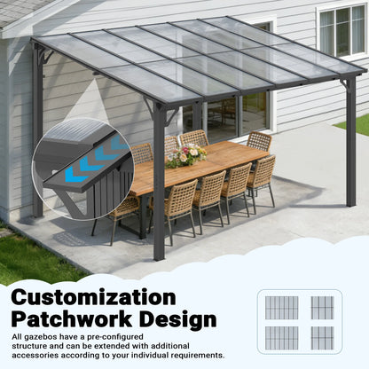 POLAR AURORA 10' x 12' Hardtop Gazebo with Aluminum Frame & Galvanized Steel Roof, All-Weather Design