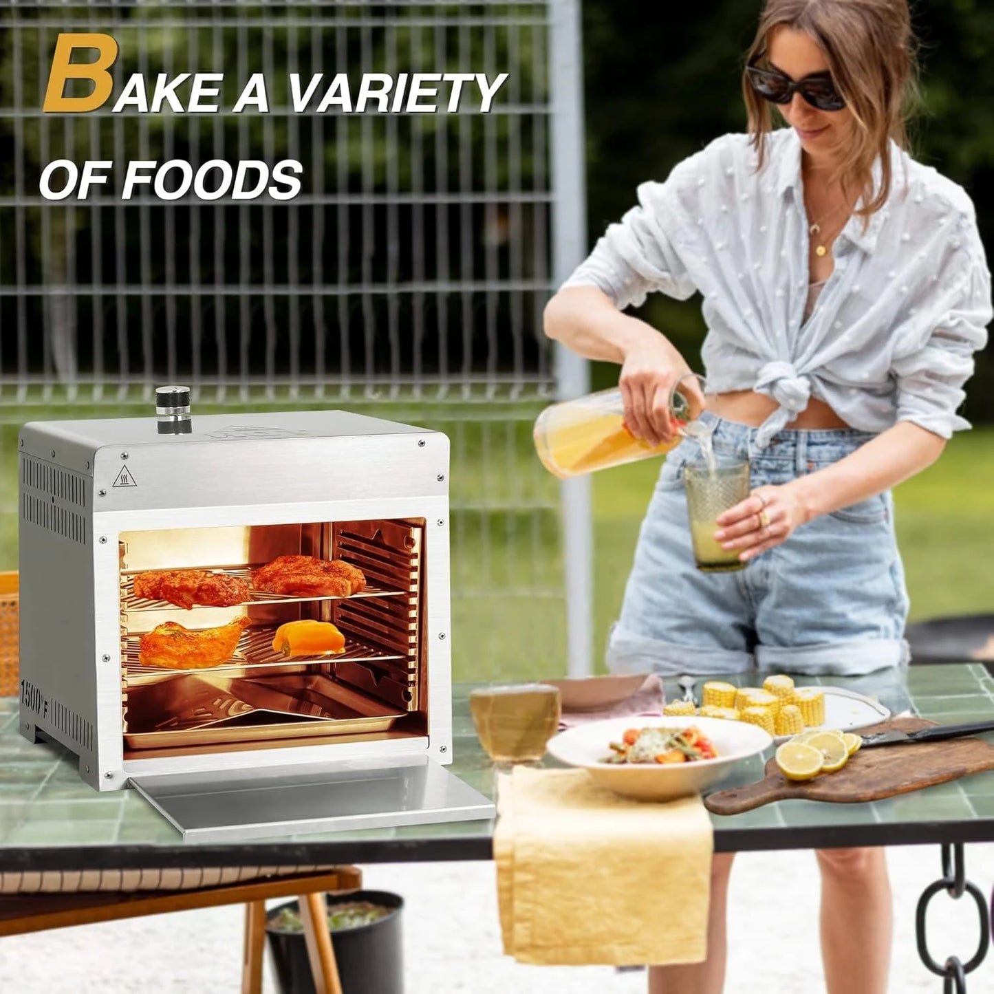 1500°F Portable Infrared Propane Gas Grill – Outdoor Steak Broiler Sear Station & Salamander BBQ Grill