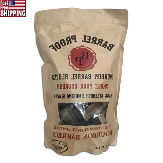 Bourbon Barrel Wood Chunks – 2 lb Kentucky White Oak Smoker Chips for BBQ & Grilling