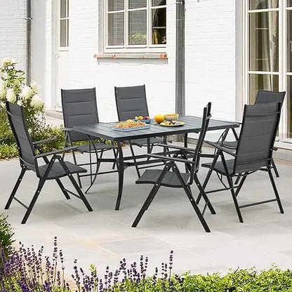 All-Weather Rattan Patio Dining Set with 60" Wood Tabletop, Cushions & Umbrella Hole (5/7/9-Piece)