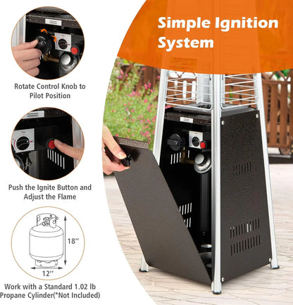 Portable Outdoor Tabletop Heater, 10,000 BTU with Tip-Over Protection for Patio Deck Porch