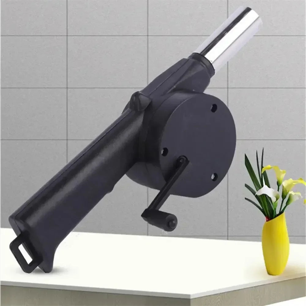Hand-Crank BBQ Air Blower – Mini Portable Fire Bellows Fan for Grill, Camping & Outdoor Cooking