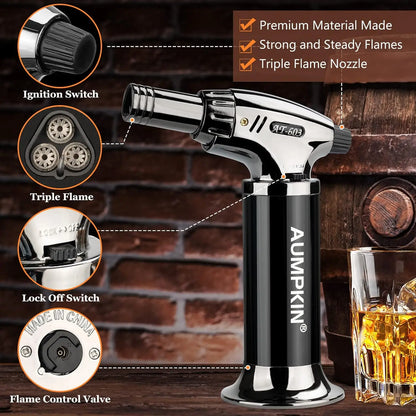 Cocktail Smoker Kit with Torch - 6 Flavors Wood Chips, Whiskey Infuser for Drinks & Food, Gift for Men & Dads