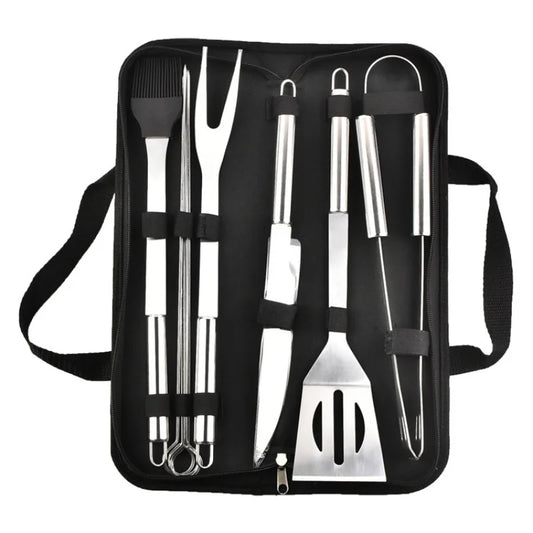 Stainless Steel BBQ Tool Set – Outdoor Grill Accessories Kit with Portable Storage Bag