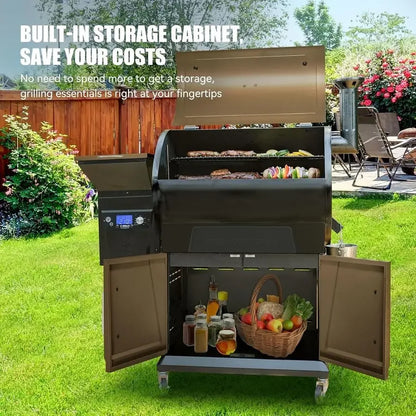 2026 Electric Pellet Smoker & Grill – 700 sq. in. Cooking Space, PID 3.0 Precision Control, Dual Meat Probes & 28-Hour Hopper