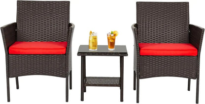 5-Piece Outdoor Patio Furniture Set – Wicker Rattan Sectional Sofa & Chairs for Backyard & Porch