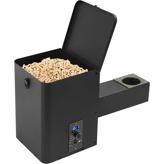 250W Adjustable Electric Wood Pellet Smoker Grill Hopper Assembly Kit – 180–450°F Dual-Function Wind Control for BBQ, Smoking