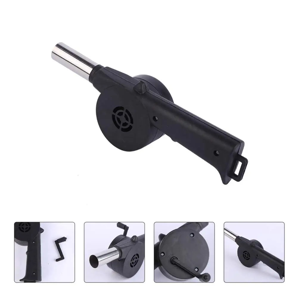 Hand-Crank BBQ Air Blower – Mini Portable Fire Bellows Fan for Grill, Camping & Outdoor Cooking