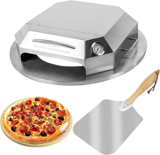 OnlyFire - Model 6052 - Stainless Steel Pizza Oven Kit for 22" Charcoal Kettle Grill.