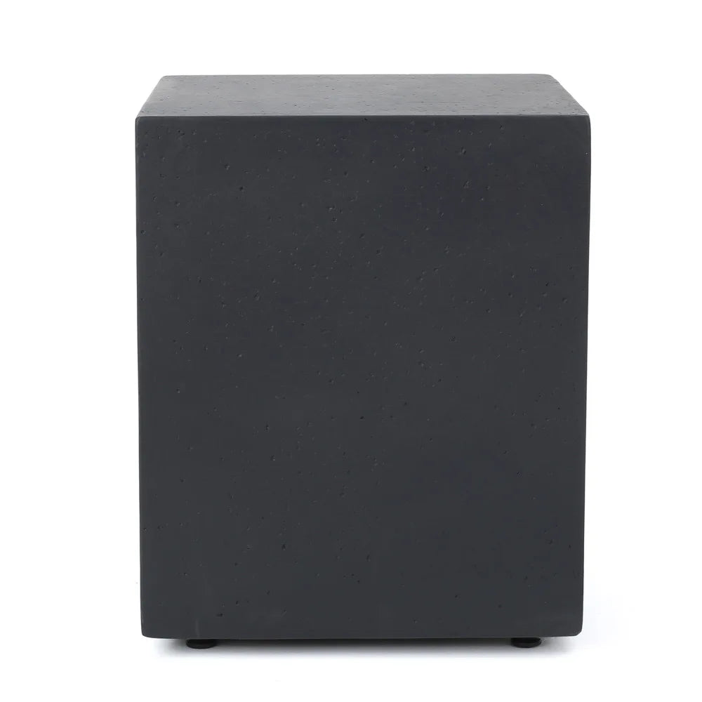 M138 Round Outdoor Concrete Propane Fire Pit-Modern Light Grey for Patio- Garden and Backyard. No Assembly Needed for Camping