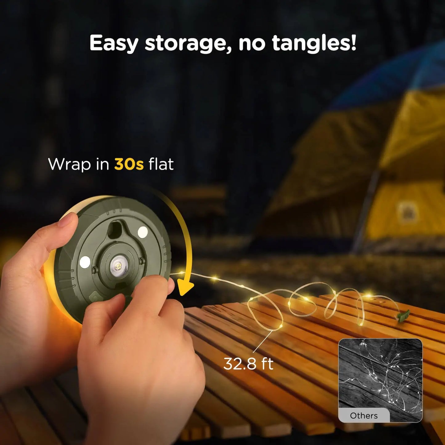 10m Retractable LED String Lights – RGB & Warm White, Rechargeable Portable Lantern for Indoor & Outdoor Use