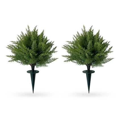 2PCS Outdoor Artificial Topiary Ball Trees UV Resistant Faux Bushes Potted Plants Door Porch Decoration Artificial Ball Trees