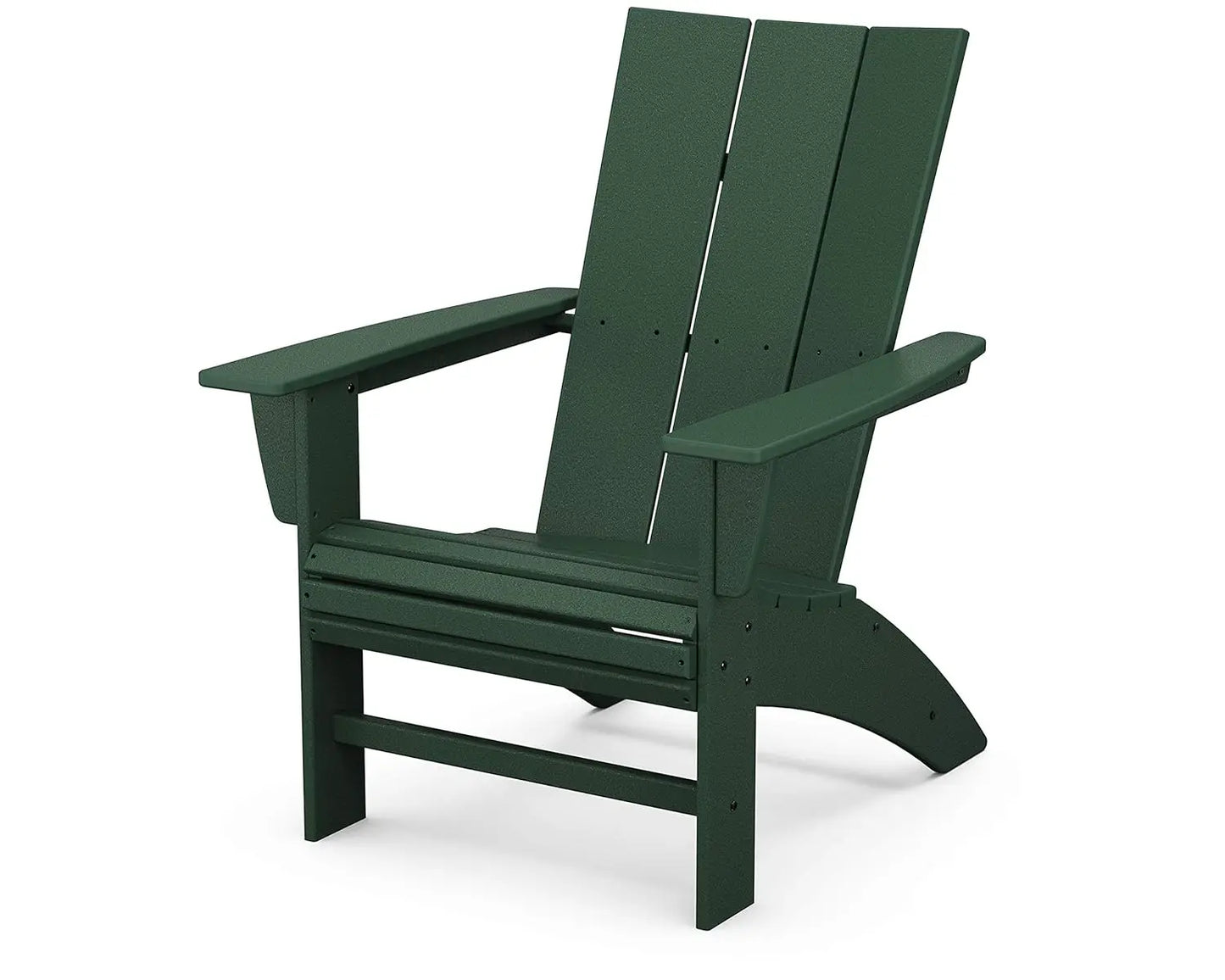 Modern Curveback Adirondack Chair, HDPE Outdoor Patio Furniture, All-Weather Fade-Resistant Deck, Garden & Fire Pit Chair