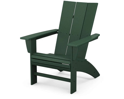Modern Curveback Adirondack Chair, HDPE Outdoor Patio Furniture, All-Weather Fade-Resistant Deck, Garden & Fire Pit Chair