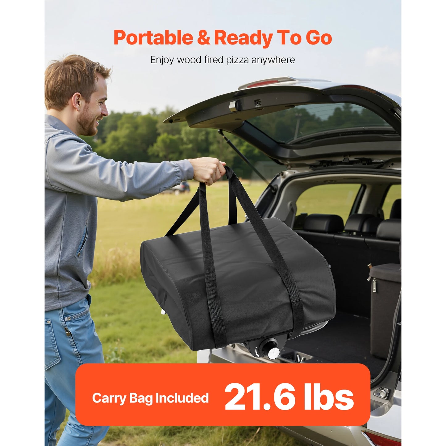 SucceBuy 12" Portable Propane Outdoor Pizza Oven – Includes Pizza Stone & Carry Bag.